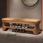 Banc d'entrée moderne rembourré, de couleur unie, avec rangement