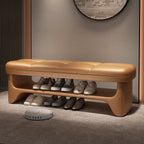 Banc d'entrée moderne rembourré, de couleur unie, avec rangement