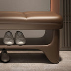 Banc d'entrée moderne rembourré, de couleur unie, avec rangement