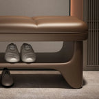 Banc d'entrée moderne rembourré, de couleur unie, avec rangement