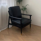 Fauteuil de salon moderne en cuir véritable du milieu du siècle