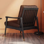 Fauteuil de salon moderne en cuir véritable du milieu du siècle
