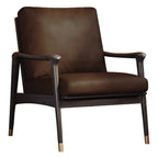 Fauteuil de salon moderne en cuir véritable du milieu du siècle