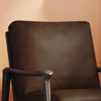 Fauteuil de salon moderne en cuir véritable du milieu du siècle