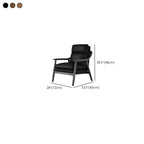 Fauteuil de salon rembourré en cuir véritable marron
