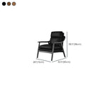 Fauteuil de salon rembourré en cuir véritable marron