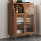 Buffet étroit moderne en bambou avec tiroirs