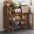 Buffet étroit moderne en bambou avec tiroirs