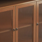 Buffet étroit moderne en bambou avec tiroirs