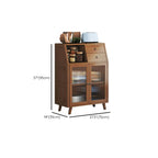 Buffet étroit moderne en bambou avec tiroirs