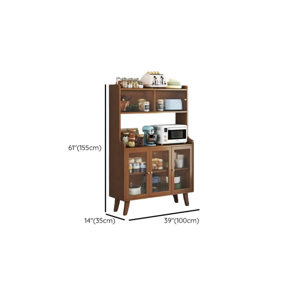 Buffet étroit moderne en bambou avec tiroirs