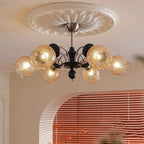 Lustre moderne en verre cristal noir avec globe