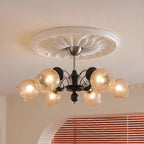 Lustre moderne en verre cristal noir avec globe