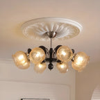 Lustre moderne en verre cristal noir avec globe
