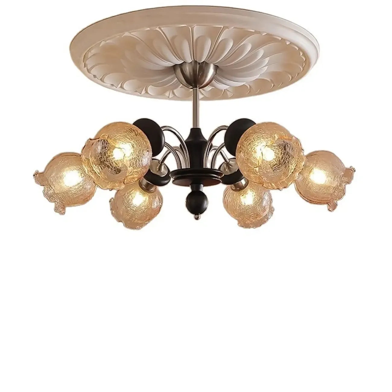 Lustre moderne en verre cristal noir avec globe