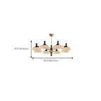 Lustre moderne en cristal noir et cristal, branche en bois.