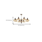 Lustre moderne en cristal noir et cristal, branche en bois.