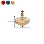 Lustre en cristal doré orné de perles et au design moderne et élégant