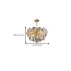 Lustre moderne floral en verre cristal doré