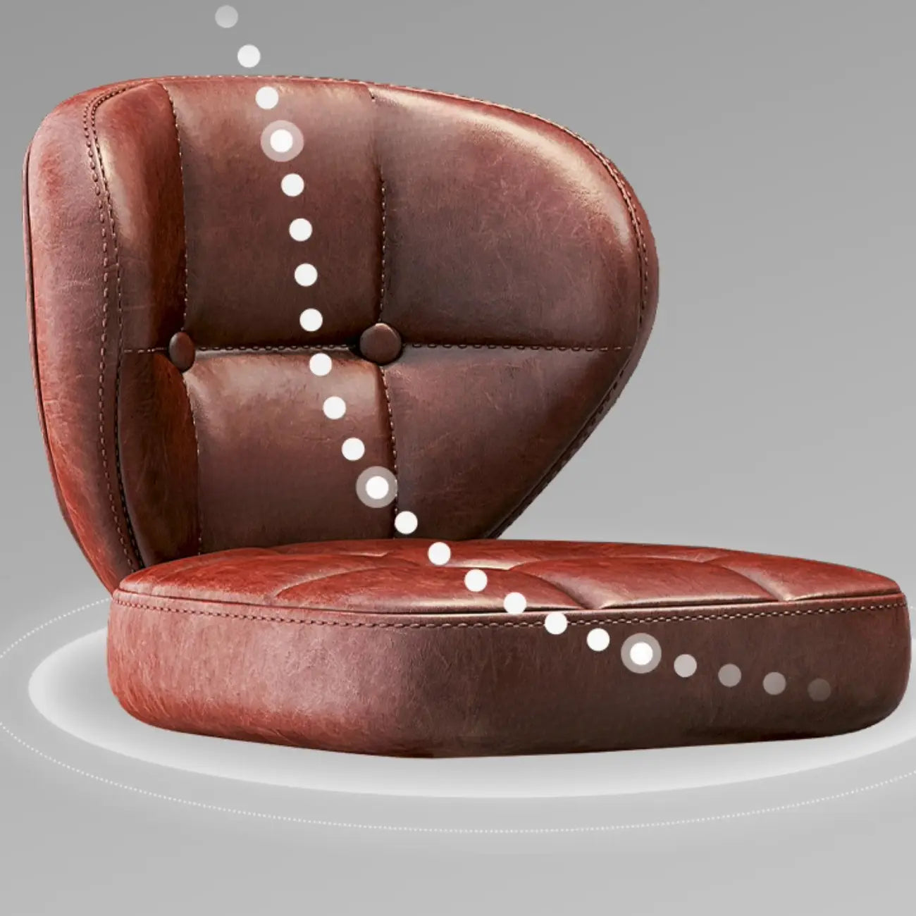 Tabourets de bar décontractés en cuir brut couleur cognac, avec dossier quadrilatéral, assise et repose-jambes.