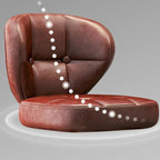 Tabourets de bar décontractés en cuir brut couleur cognac, avec dossier quadrilatéral, assise et repose-jambes.