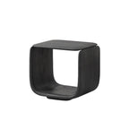 Table d'appoint contemporaine élégante en bois noir avec rangement ouvert