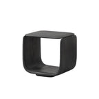 Table d'appoint contemporaine élégante en bois noir avec rangement ouvert