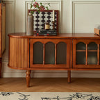 Meuble TV Art Déco moderne en bois avec gestion des câbles
