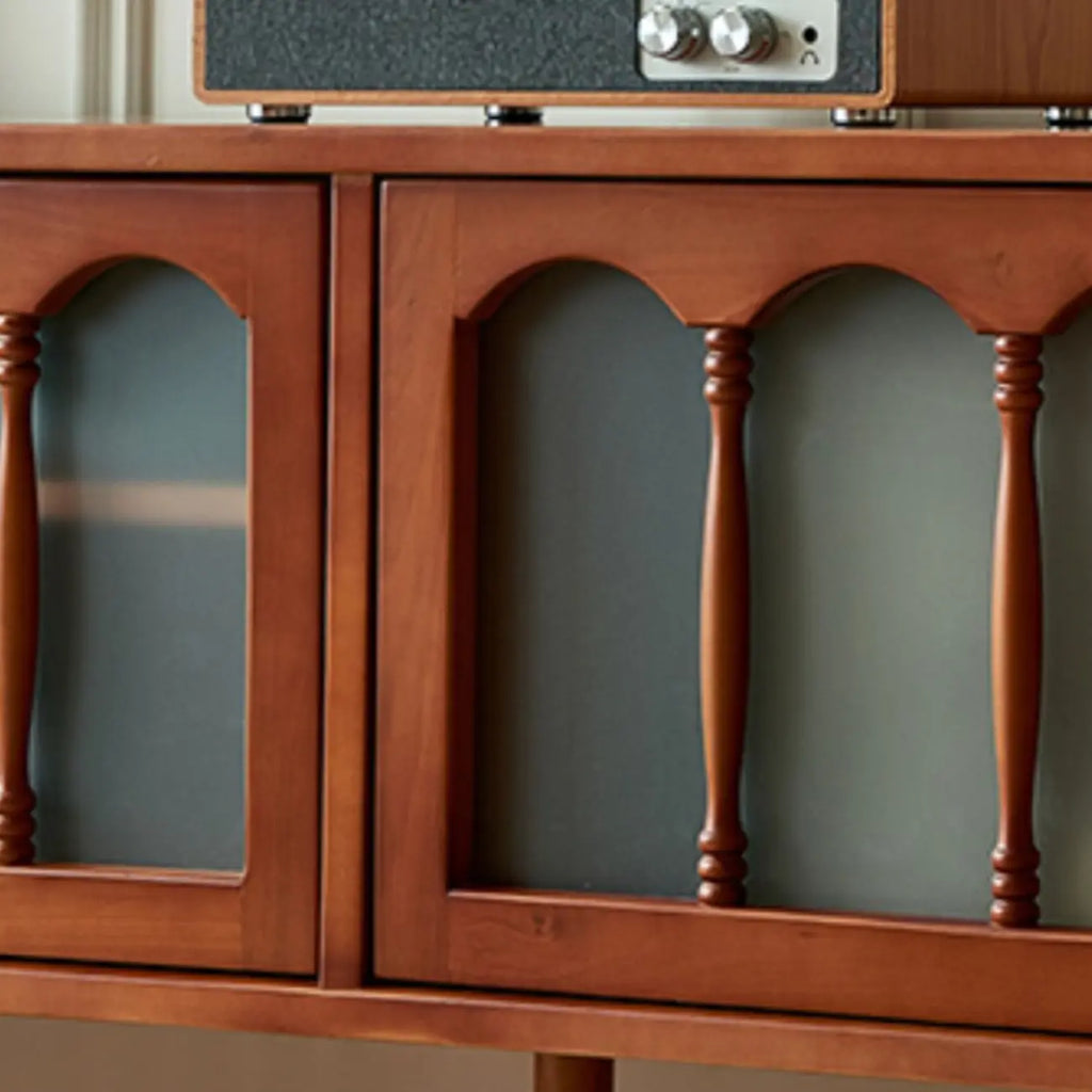 Meuble TV Art Déco moderne en bois avec gestion des câbles