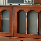 Meuble TV Art Déco moderne en bois avec gestion des câbles