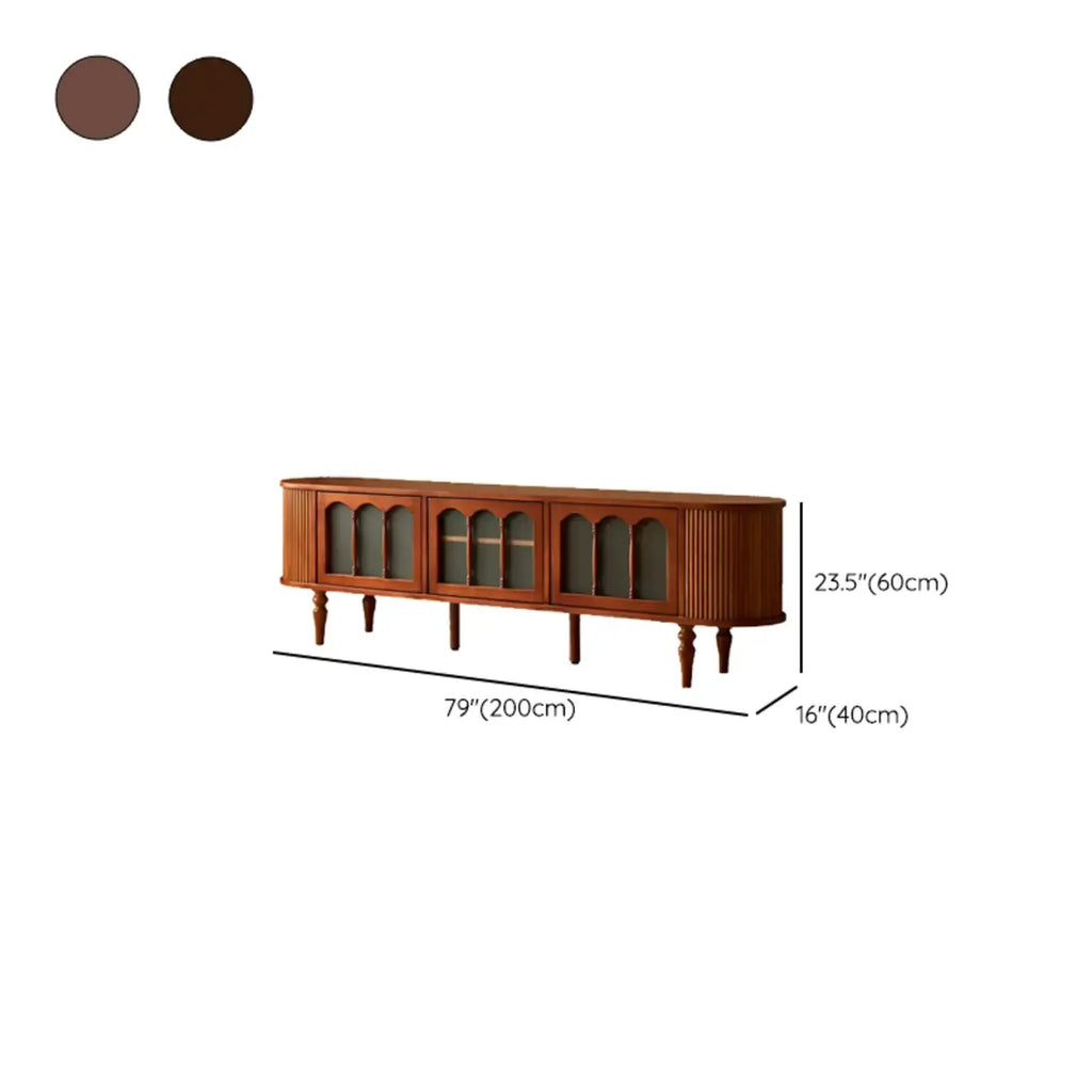 Meuble TV Art Déco moderne en bois avec gestion des câbles