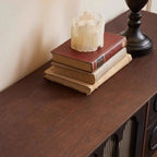 Meuble TV Art Déco en bois avec tiroirs et gestion des câbles