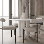Chaises de salle à manger rembourrées à dossier bas, sans accoudoirs, à motif quadrillé