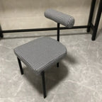 Chaises de salle à manger rembourrées à dossier bas, sans accoudoirs, à motif quadrillé