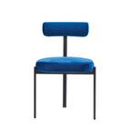 Chaises de salle à manger rembourrées à dossier bas, sans accoudoirs, à motif quadrillé