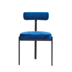 Chaises de salle à manger rembourrées à dossier bas, sans accoudoirs, à motif quadrillé