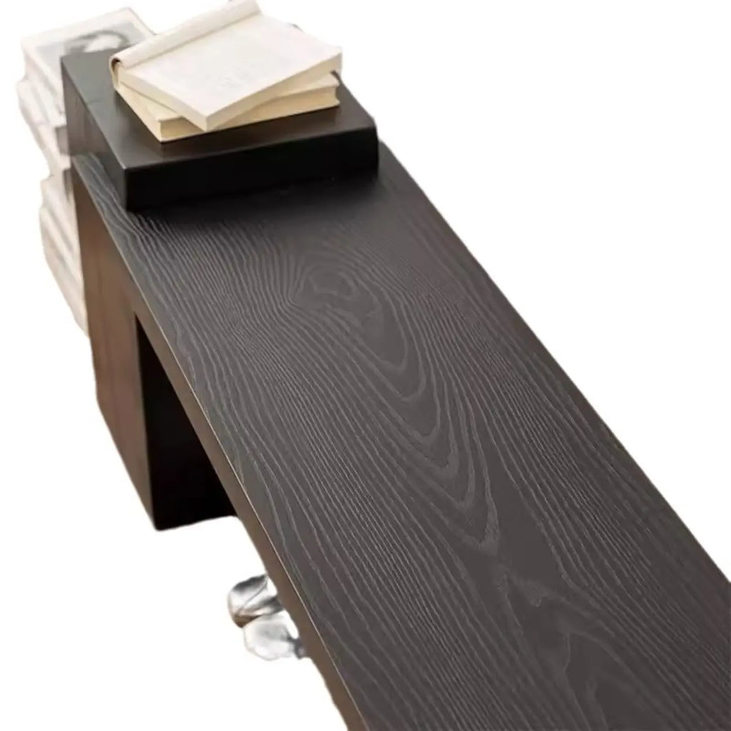 Banc d'entrée moderne et fonctionnel en bois naturel noir
