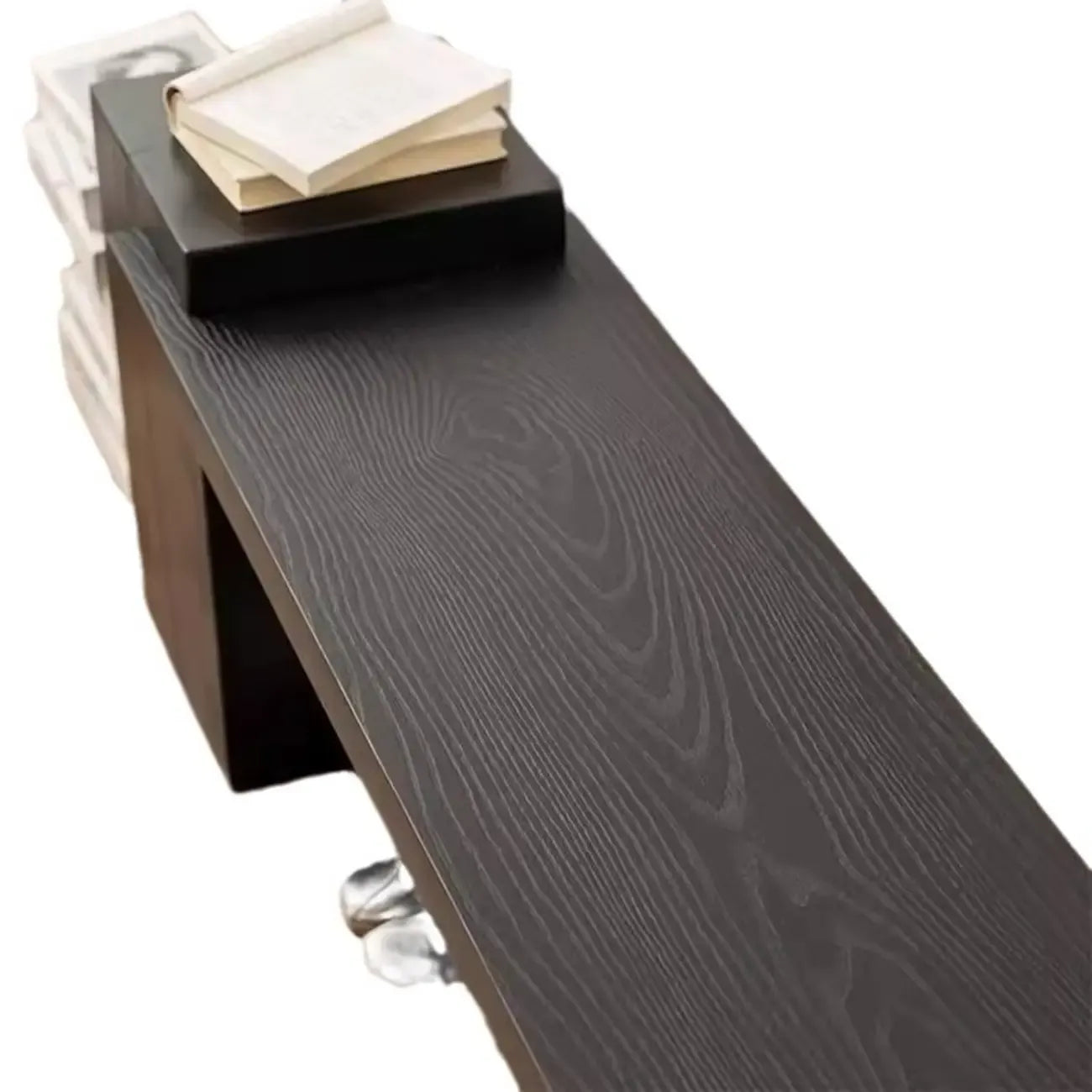 Banc d'entrée moderne et fonctionnel en bois naturel noir