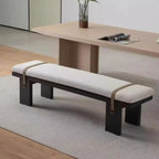 Banc de chambre moderne et élégant, recouvert de tissu