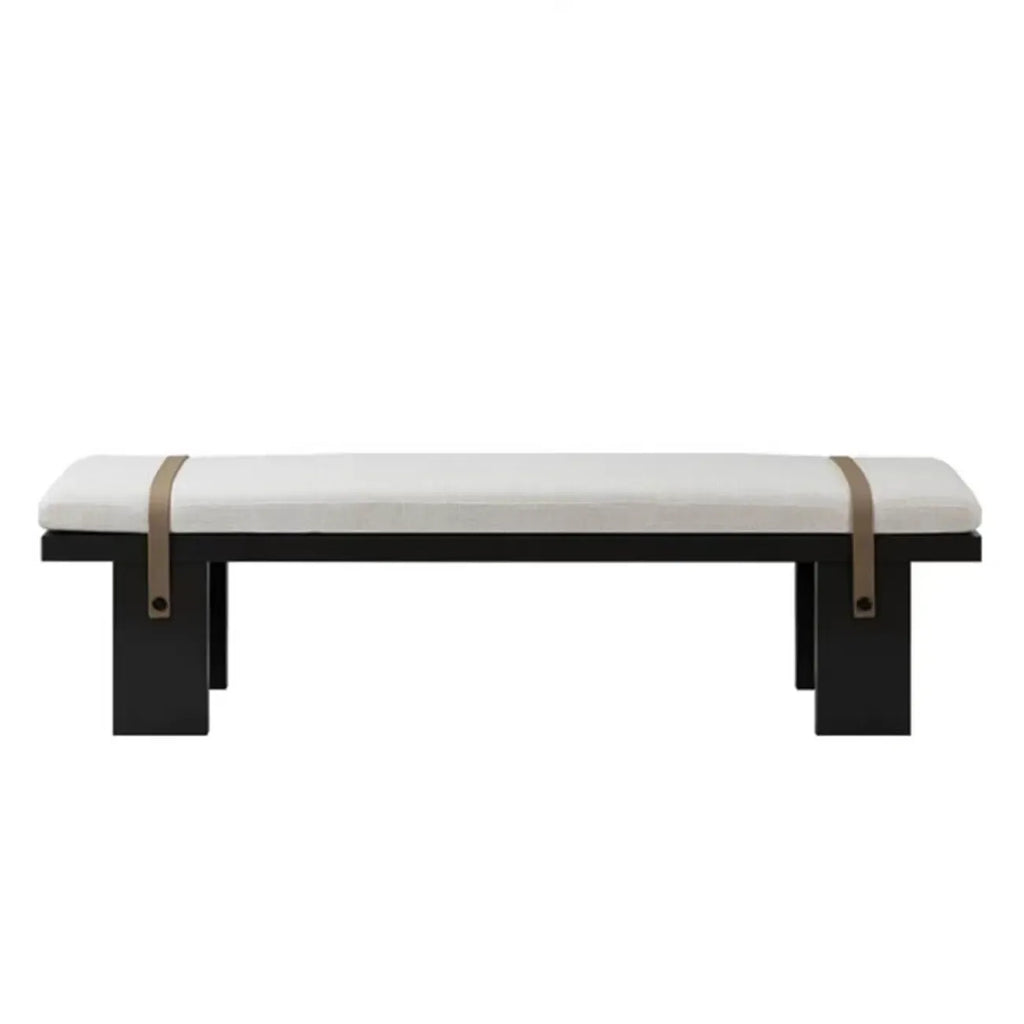 Banc de chambre moderne et élégant, recouvert de tissu