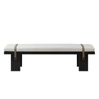 Banc de chambre moderne et élégant, recouvert de tissu