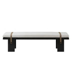 Banc de chambre moderne et élégant, recouvert de tissu