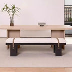 Banc de chambre moderne et élégant, recouvert de tissu