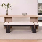 Banc de chambre moderne et élégant, recouvert de tissu
