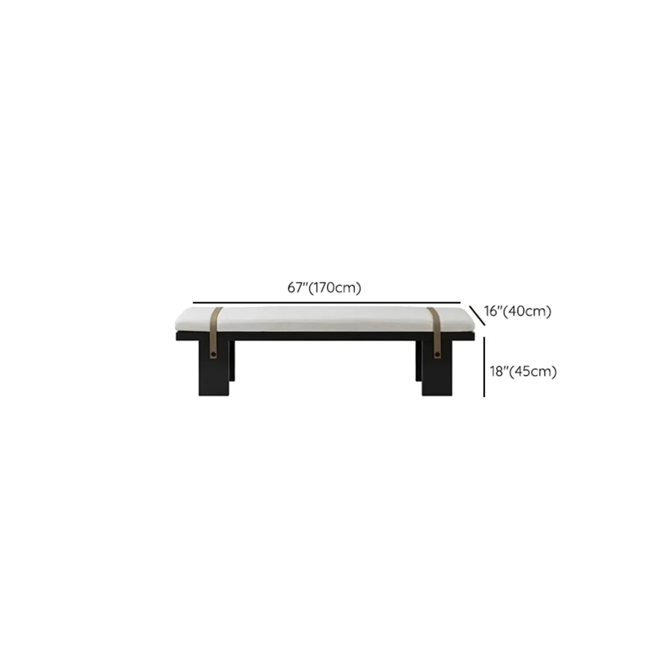 Banc de chambre moderne et élégant, recouvert de tissu