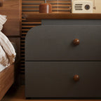 Table de chevet moderne en similicuir avec comptoir en bois