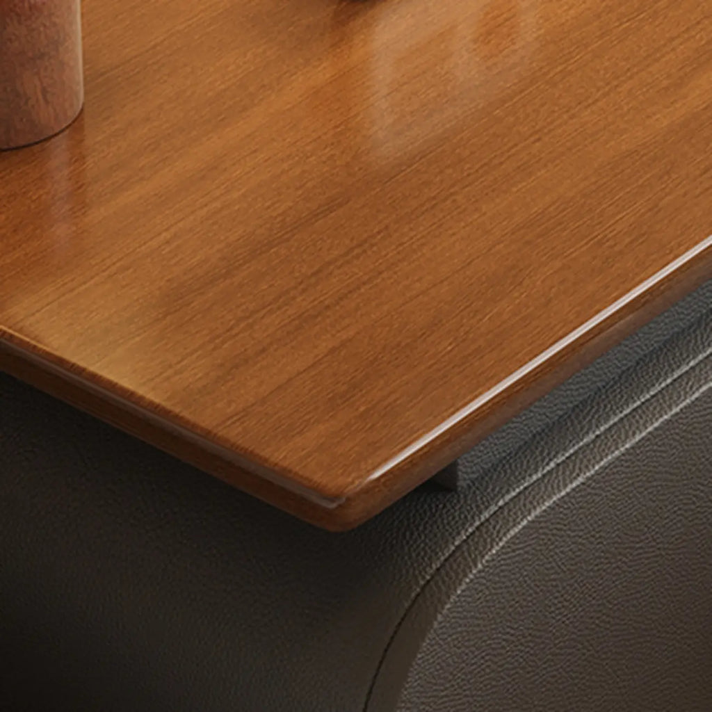 Table de chevet moderne en similicuir avec comptoir en bois