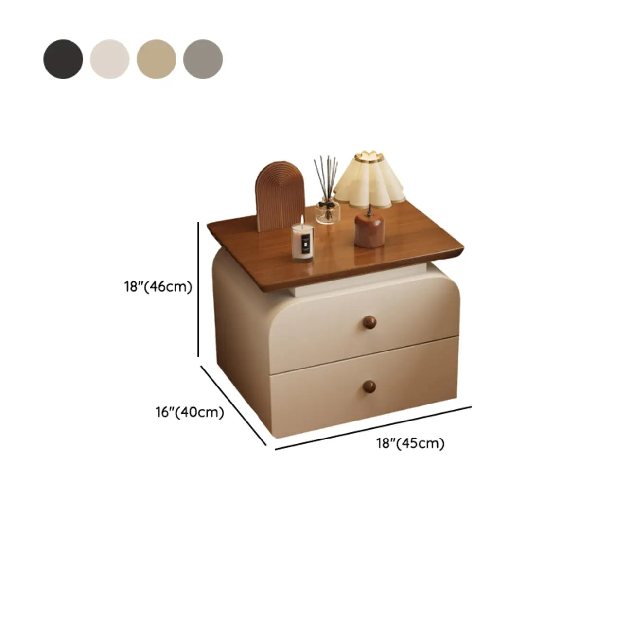 Table de chevet moderne en similicuir avec comptoir en bois