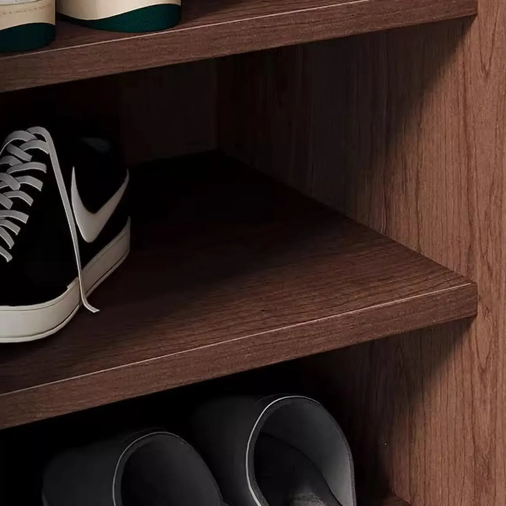 Meuble à chaussures moderne du milieu du siècle en bois massif avec 4 niveaux