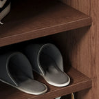 Meuble à chaussures moderne du milieu du siècle en bois massif avec 4 niveaux